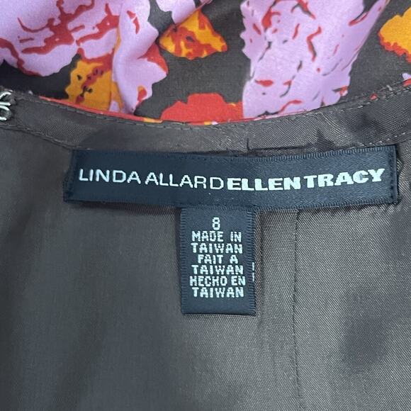 Ellen Tracy Skirt size 8 Red Pink Rose Floral Silk Pencil Stretch Knee Wedding - Picture 7 of 7